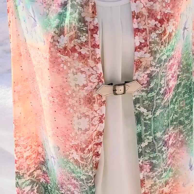 【燕子花客栈/scarlet】雪纺披肩围巾披肩燕花痴生日母亲节华丽 - 丝巾 - 聚酯纤维 红色