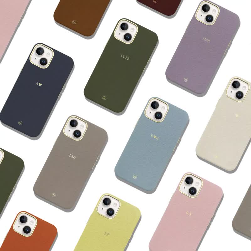 iPhone 16 手造皮革MagSafe定制化真皮革防摔手机壳 磁吸 14 15 - 手机壳/手机套 - 真皮 蓝色