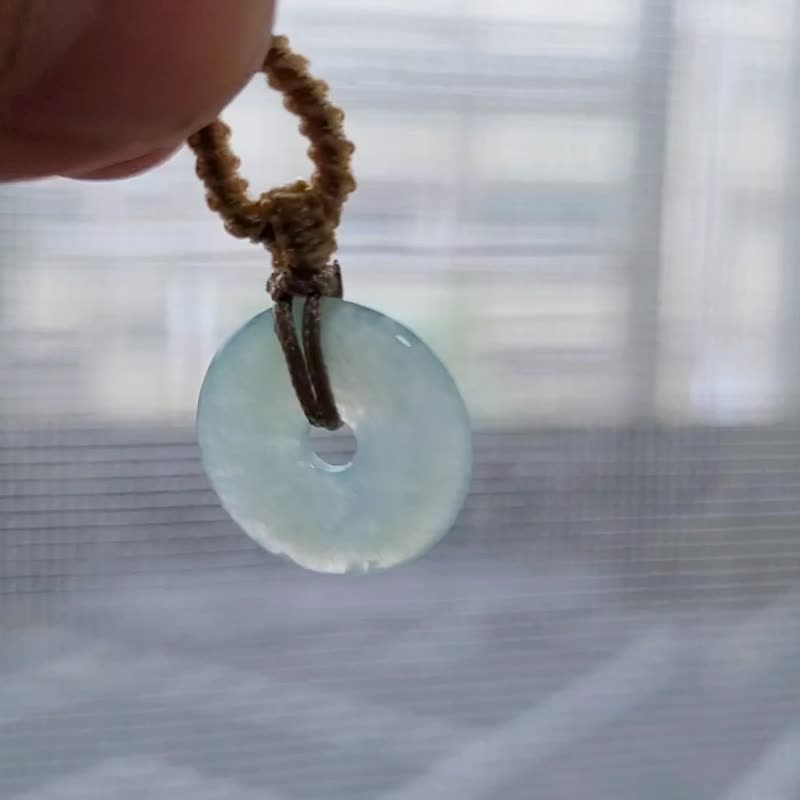 【亲翠】天然翡翠 冰甜果绿 || 清新甜美可爱平安扣 || 调整绳链 - 项链 - 玉石 多色