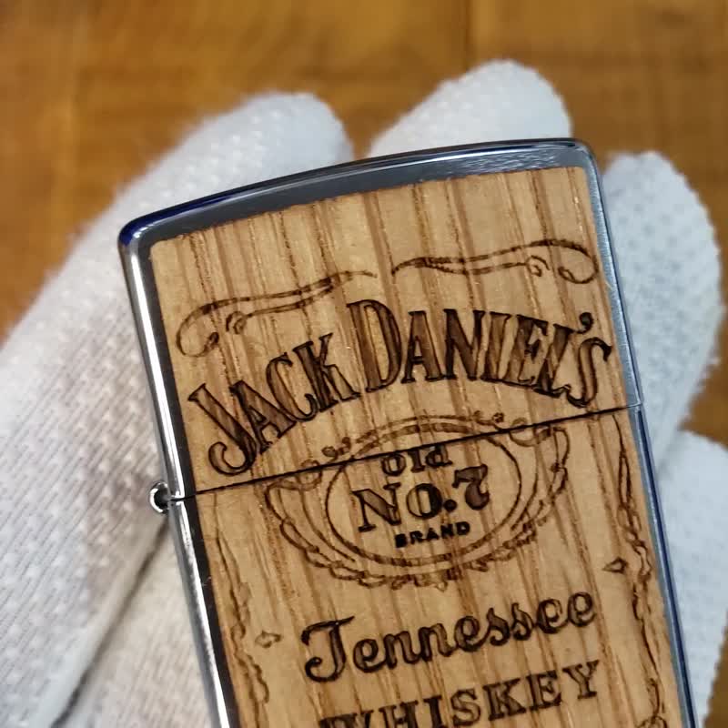 【ZIPPO官方旗舰店】Jack Daniel's 杰克丹尼联名款-木纹雕刻 - 其他 - 铜/黄铜 银色
