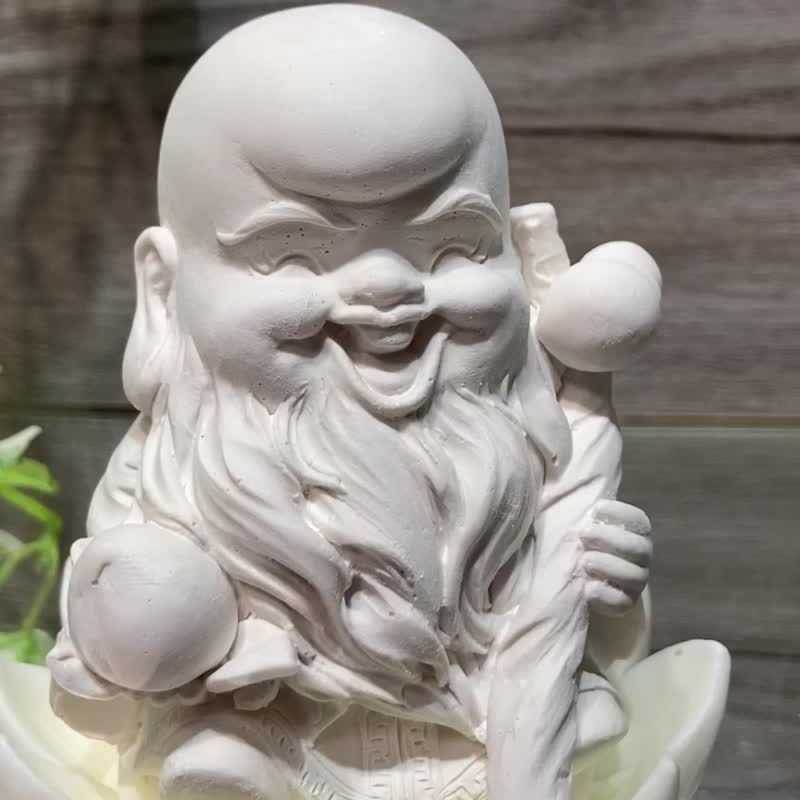 南极仙翁 红水晶与莲花座 圭藻扩香石家饰 Q版公仔 吸湿防潮 - 香薰/精油/线香 - 其他材质 白色