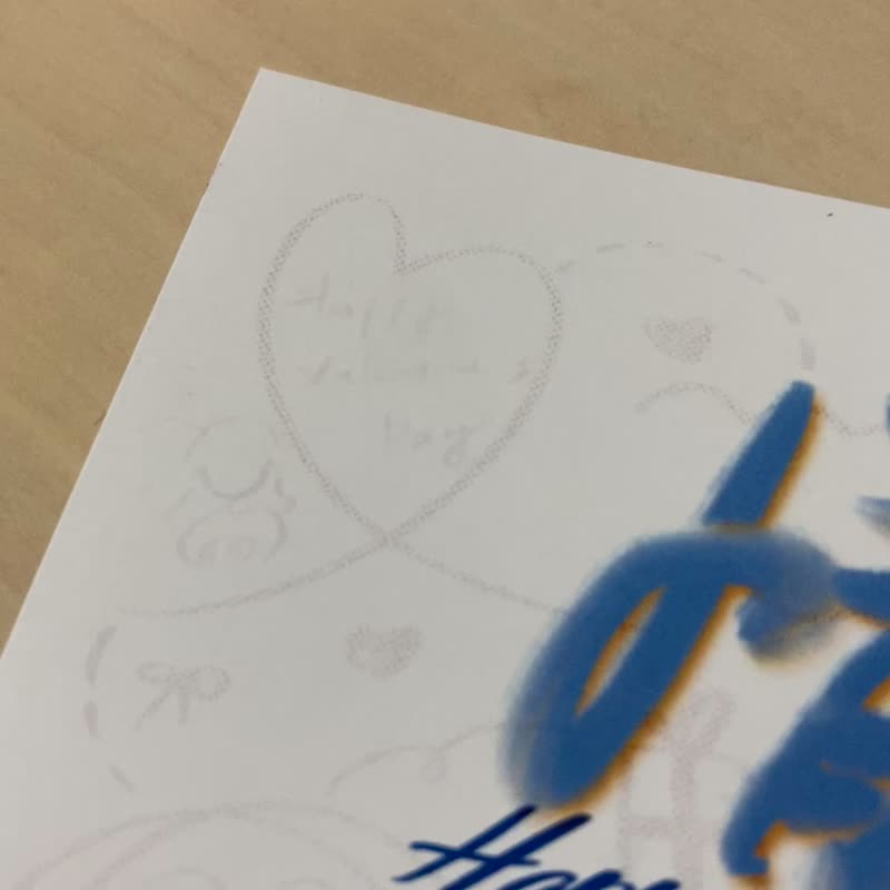 情人节卡片-Happy Valentines Day 手绘 代写卡片 - 卡片/明信片 - 纸 蓝色