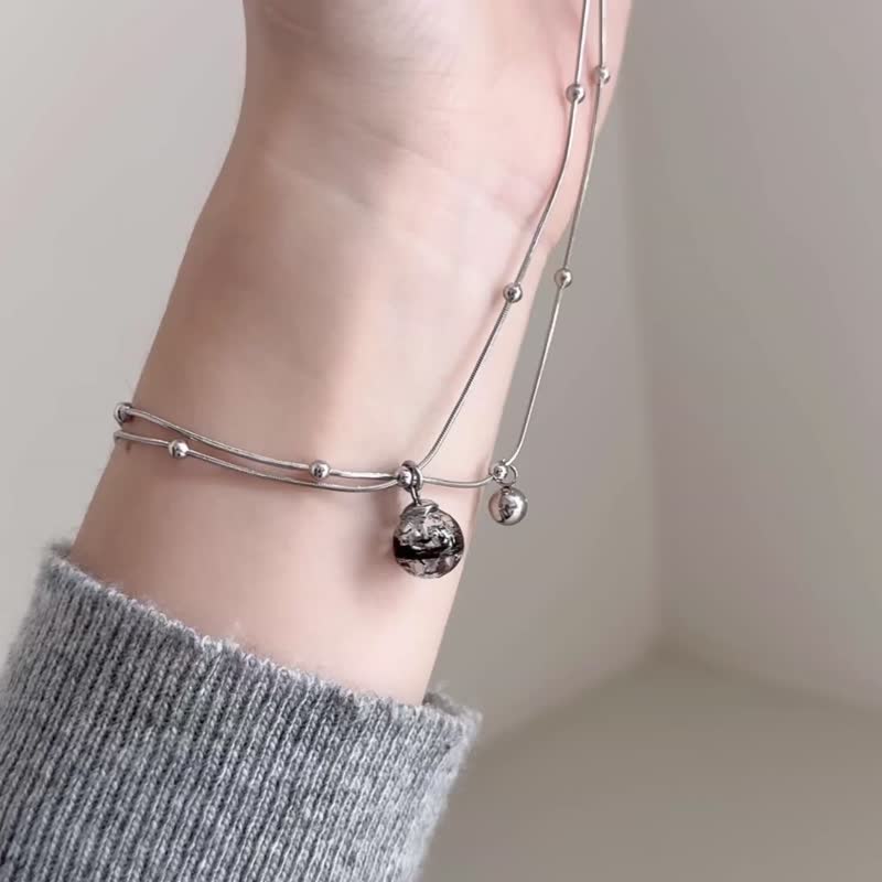 钛钢材质 双链条锁骨链 胎毛项链 - 婴儿饰品 - 不锈钢 