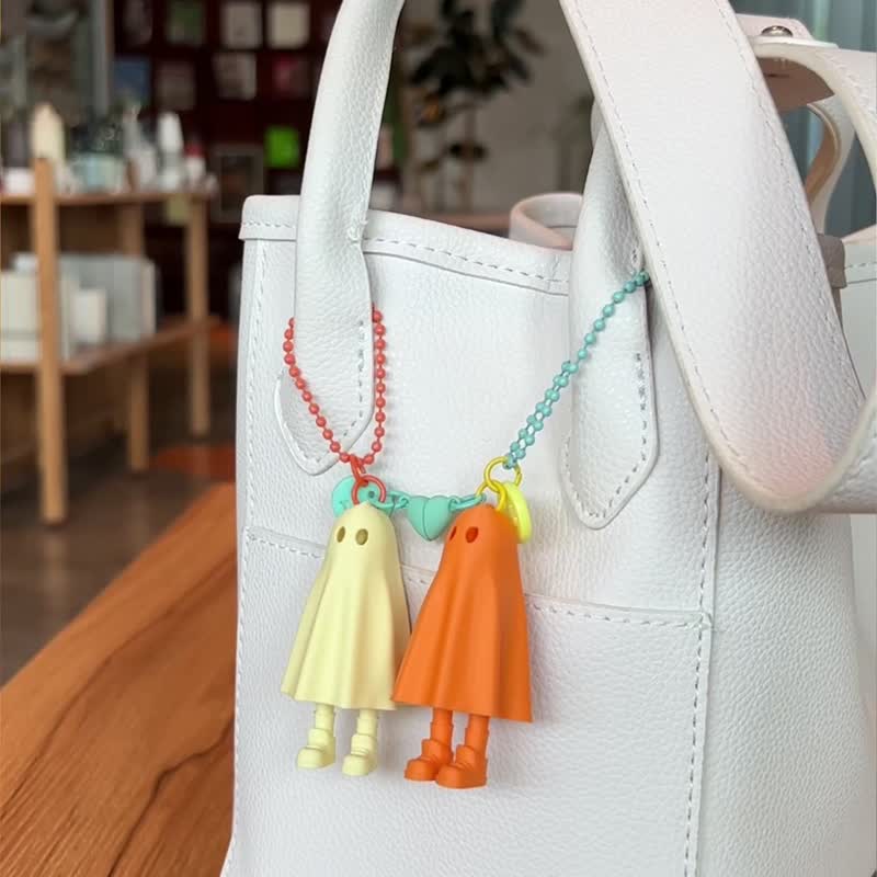 邹鬼可爱套装/黄-橙 - 钥匙链/钥匙包 - 塑料 黄色