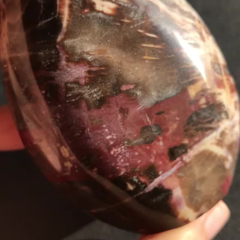 带闪星光 木化石 树化玉 水晶 天然原石 crystal 摆设 - 摆饰 - 石头 红色