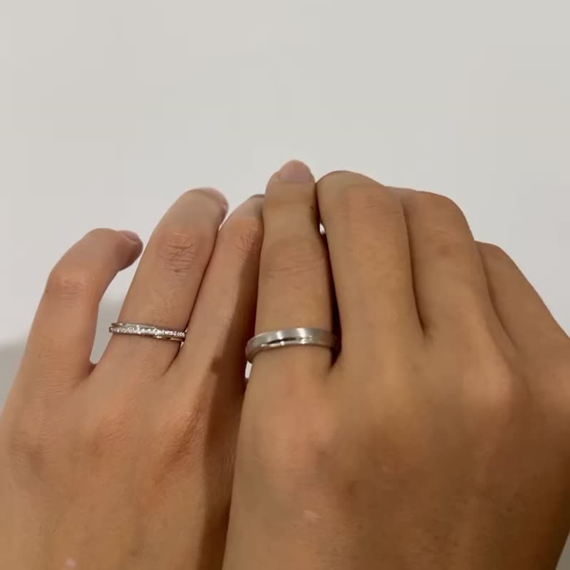 【情侣对戒】Closer 紧密 • 纯银厚镀18K金 • 日常婚戒 - 戒指 - 纯银 银色