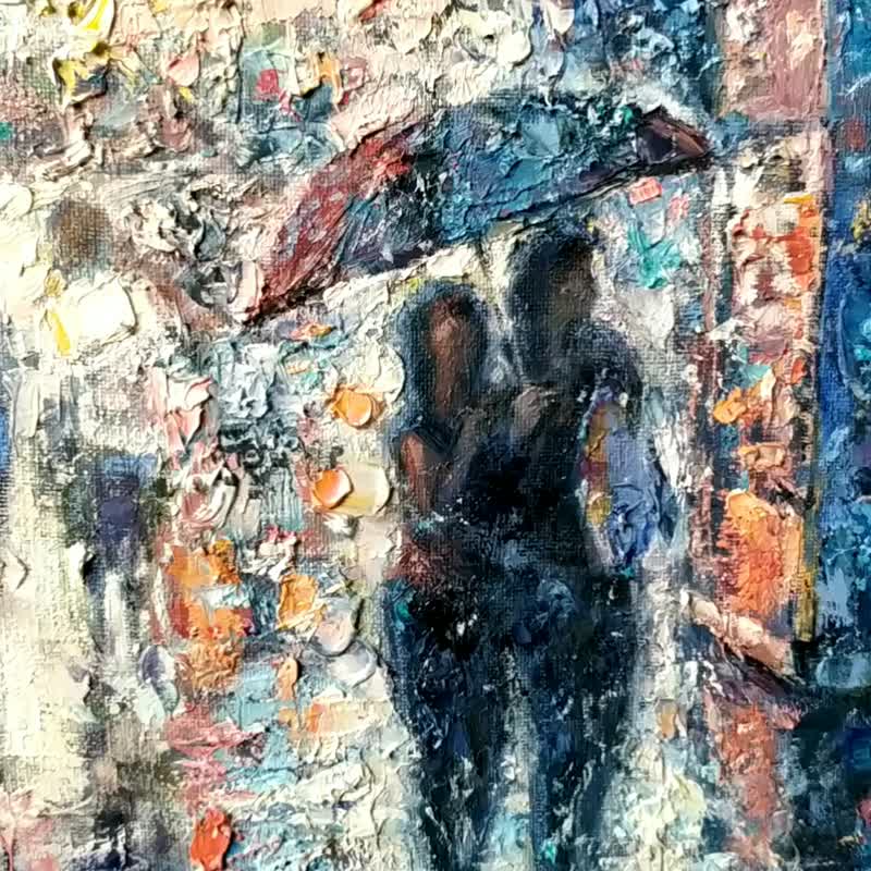 纽约原创绘画夜雨城市景观艺术画布油画艺术品 NYC 油画原作 - 海报/装饰画/版画 - 其他材质 
