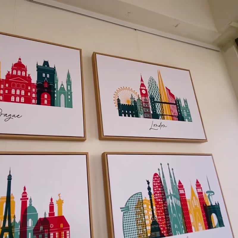 西班牙马德里 - 极简西班牙城市挂画/欧洲装饰画/卧室布置/玄关画 - 海报/装饰画/版画 - 棉 多色