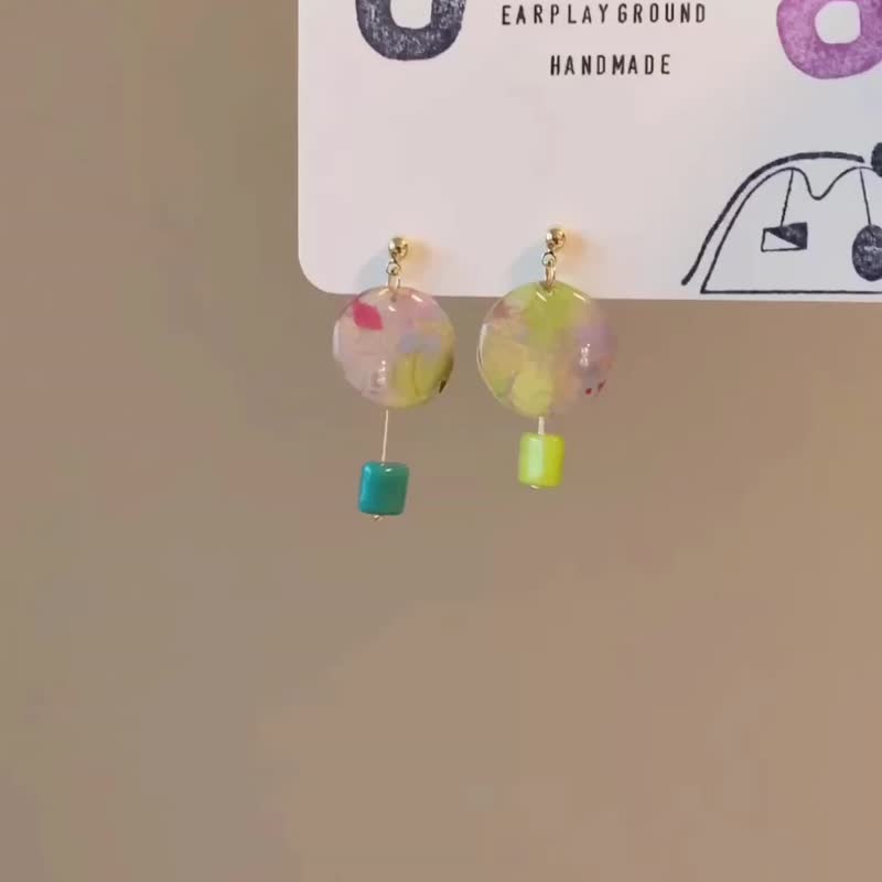 百花荧光棒 - 耳环/耳夹 - 树脂 多色
