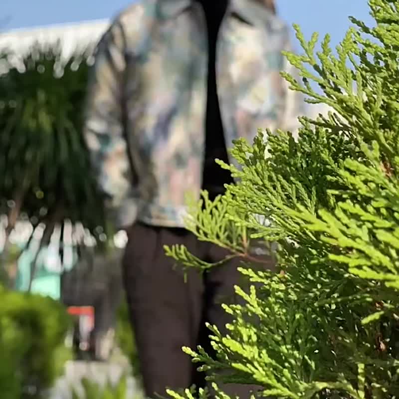 冬季新中式提花翻领棉服  国男夹克棉衣外套 - 男装外套 - 聚酯纤维 蓝色