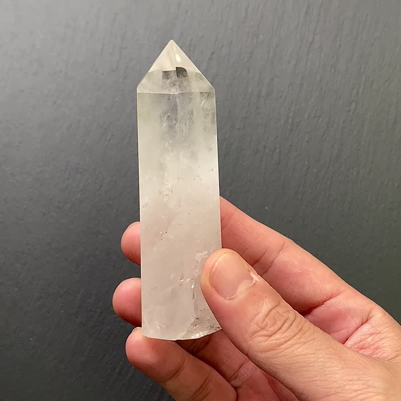 天然彩虹暴风雪白水晶能量柱 消磁净化 招财开运 净化气场 防小人 - 摆饰 - 水晶 多色