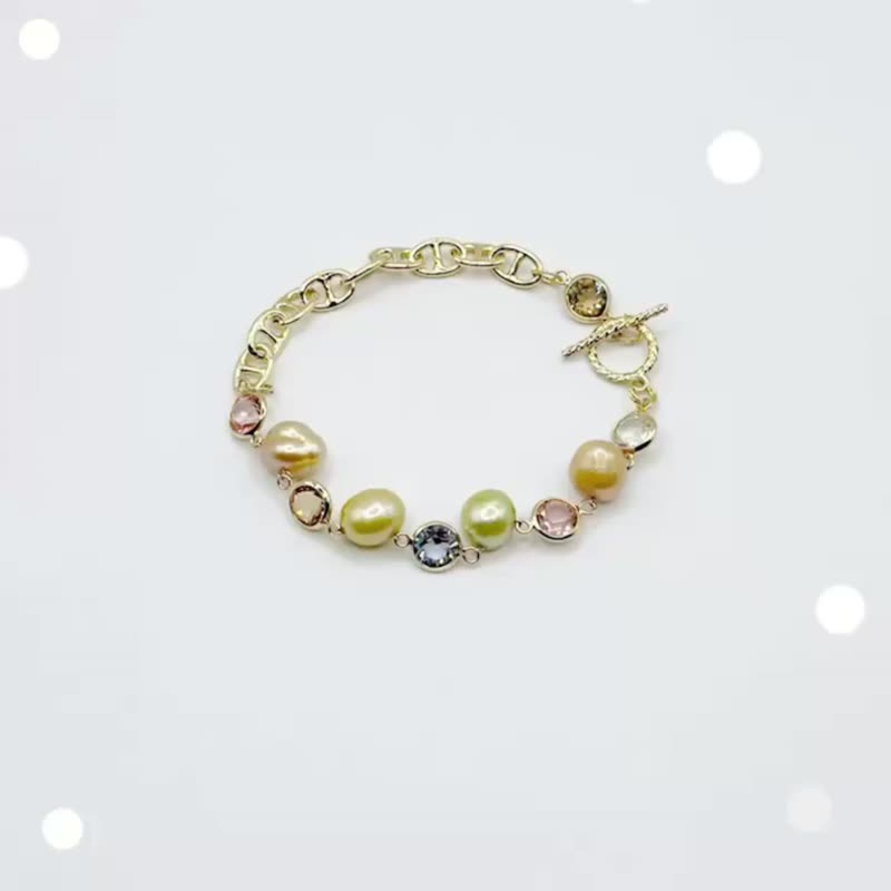 Hebe赫柏女神~花冠系列巴洛克珍珠水晶手链~定制化生日送礼 - 手链/手环 - 珍珠 多色