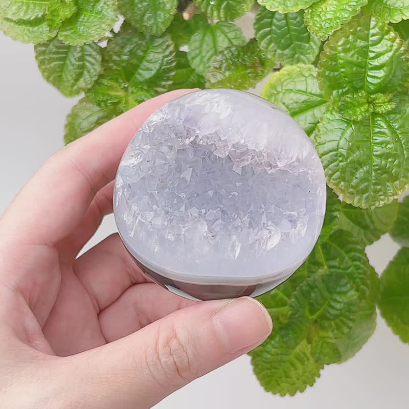 紫蓝冰沙 纯天然开口笑水晶球 摆饰 - 摆饰 - 水晶 蓝色