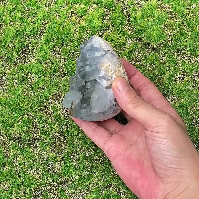 天然原矿天青雨滴 天青石镇 蓝水晶 疗愈 净化 开运 能量 - 摆饰 - 水晶 蓝色