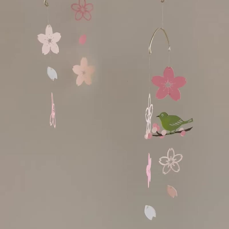 Sakura and white-eye mobile - 其他 - 纸 粉红色