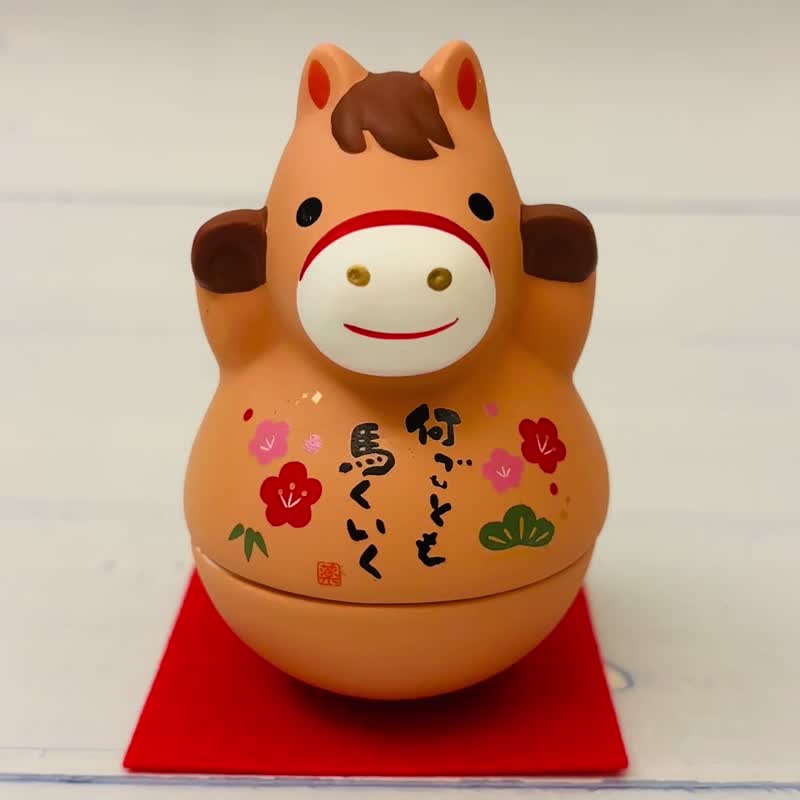 锦彩招福马-不倒翁-生肖吉祥物(马年) 开运 送礼 交换礼物 - 玩偶/公仔 - 陶 