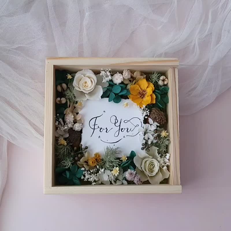 时光宝盒 | 永生花挂画文字花盒_春绿_毕业 教师节 - 画框/相框 - 植物．花 绿色