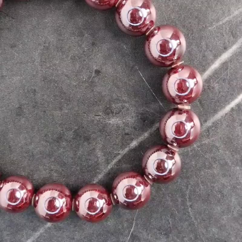 原矿朱砂手珠 顶级原矿朱砂手链 6mm 8mm 10mm - 手链/手环 - 半宝石 红色