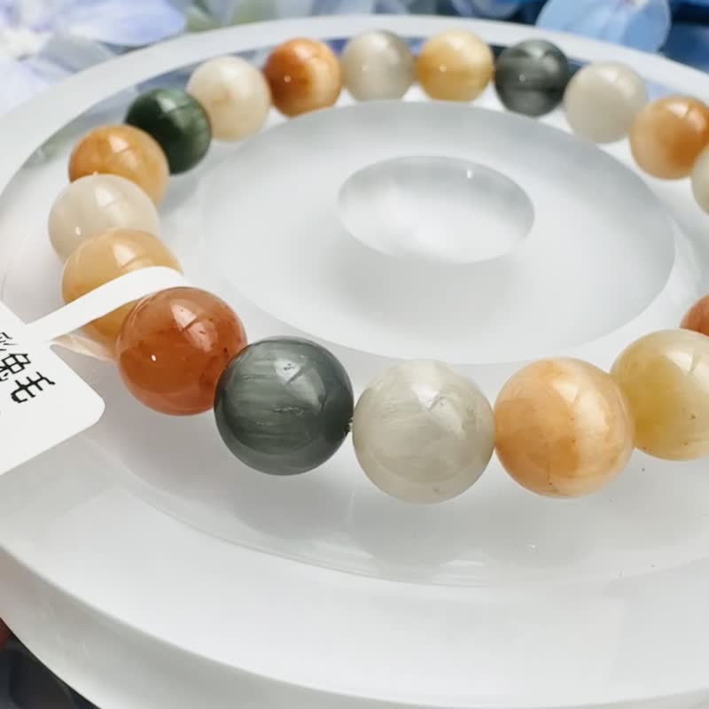 精品高光彩兔毛水晶 10mm28.55g 满毛顺发强光正向积极远离负面 - 手链/手环 - 水晶 多色
