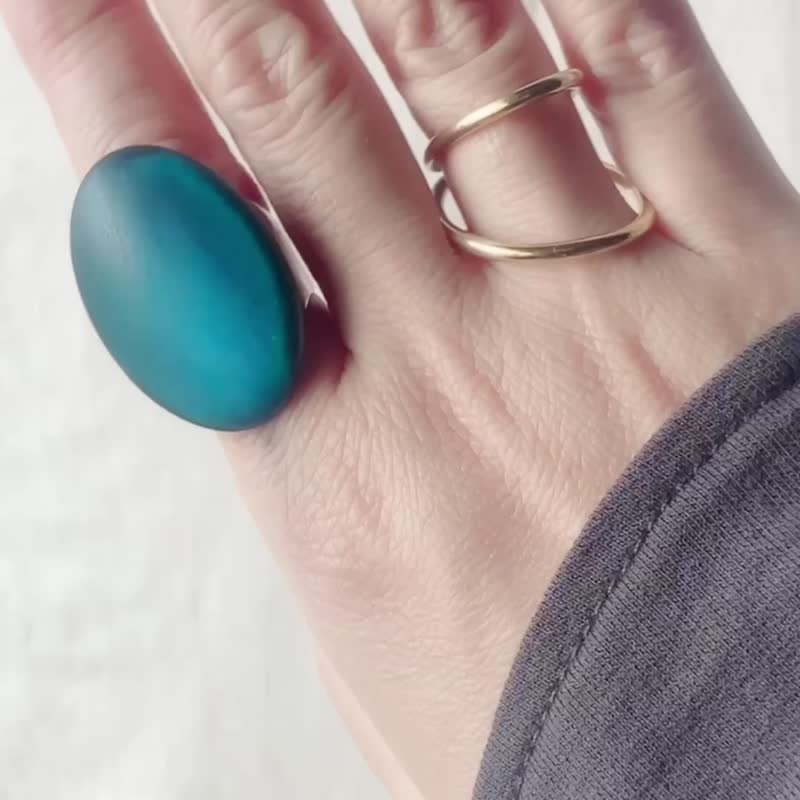 银河卷戒指/Mercury/水星/silver925戒指日式戒指 - 戒指 - 纯银 蓝色