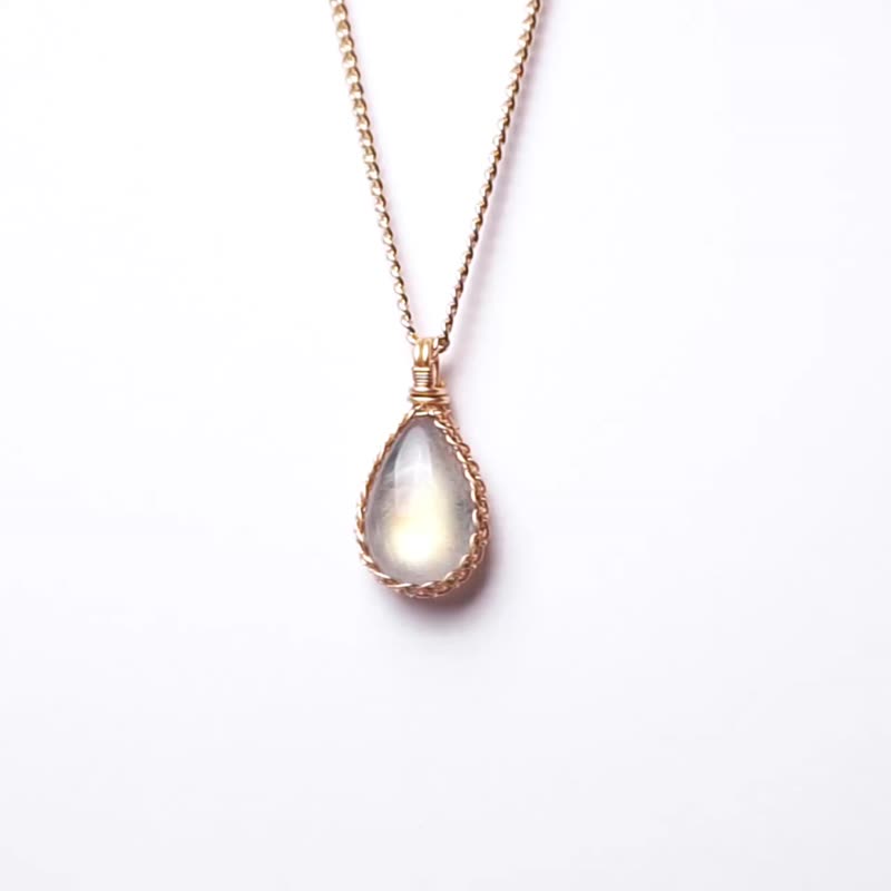 拉长石项链 // 平衡脉轮 智慧  // 水晶项链 // L-26 - 项链 - 半宝石 灰色