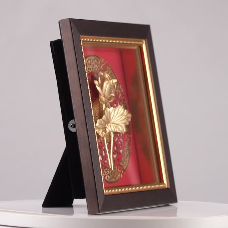 荷香莲花│退休礼物、生日礼物、新居落成礼物│圣诞礼物 - 海报/装饰画/版画 - 24k 金 金色