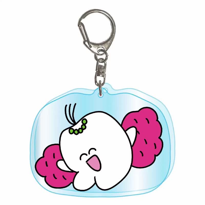 牙齿漫画联名 会动的 ! 辛酸桑 亚克力钥匙扣 挂件 - 钥匙链/钥匙包 - 压克力 白色