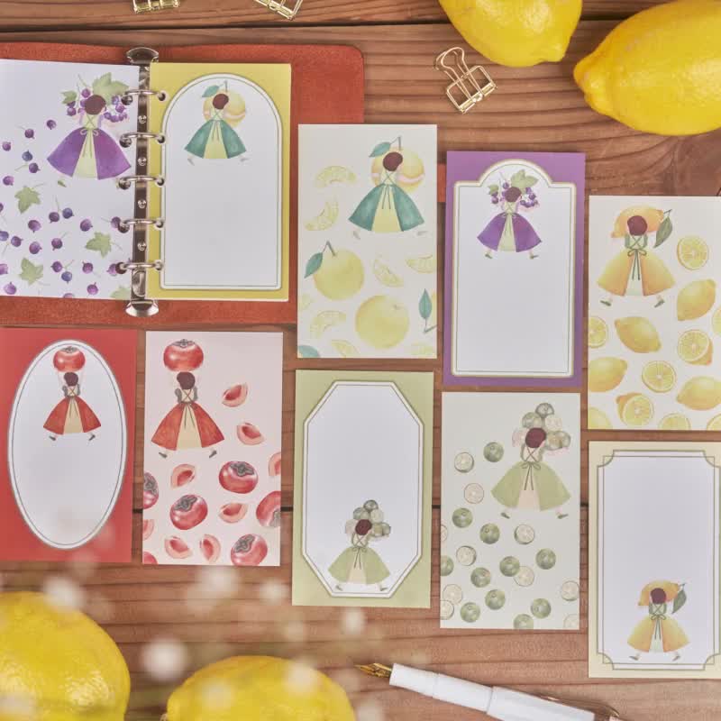 手绘果子怪盗 其之三 - 可爱水果系手帐装饰素材 双面印刷 - 便条纸/标签贴 - 纸 多色