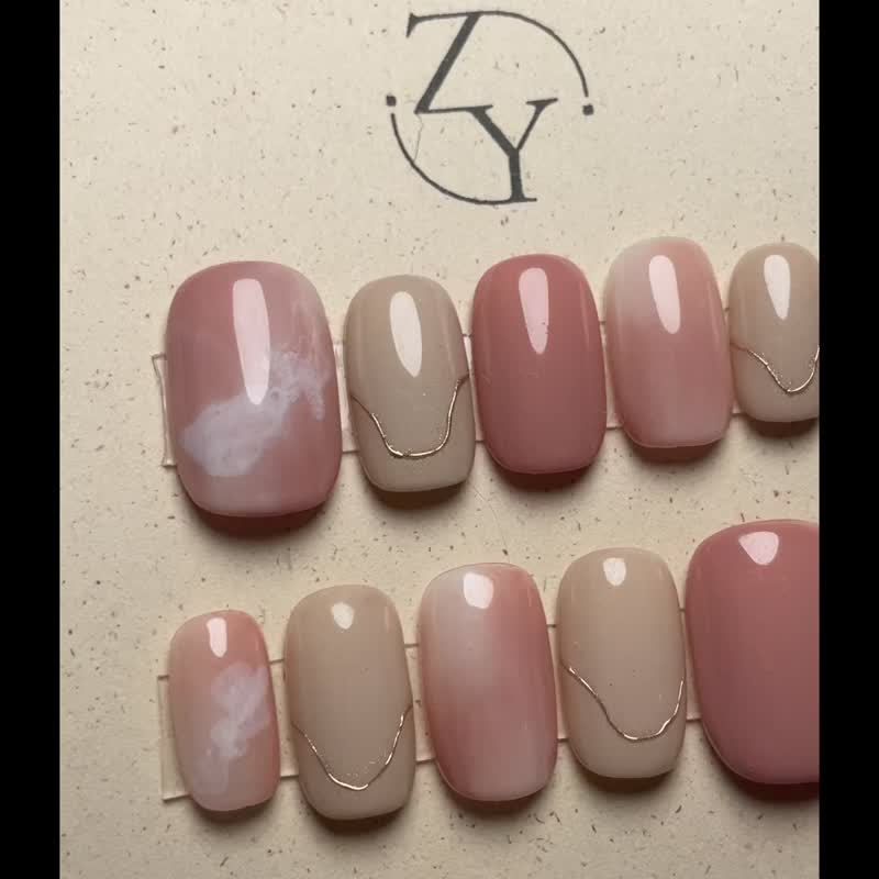 【订制】NO.011 可甜可咸 | 手工穿戴甲 - 指甲油/指甲贴 - 其他材质 粉红色