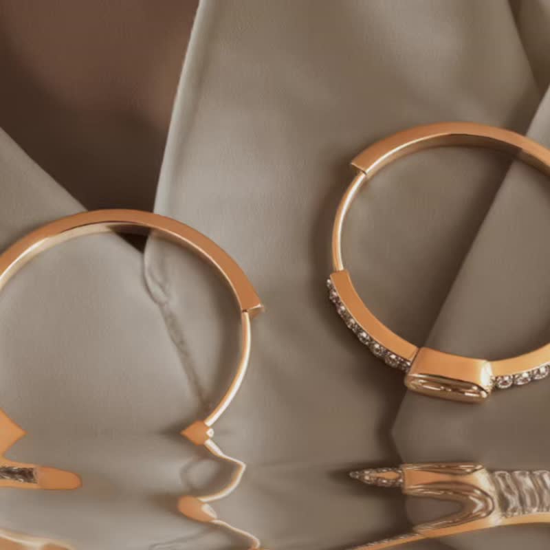 晨曦粉金耳圈 | 纯银 | 包邮 | Belinda轻珠宝 - 耳环/耳夹 - 纯银 金色