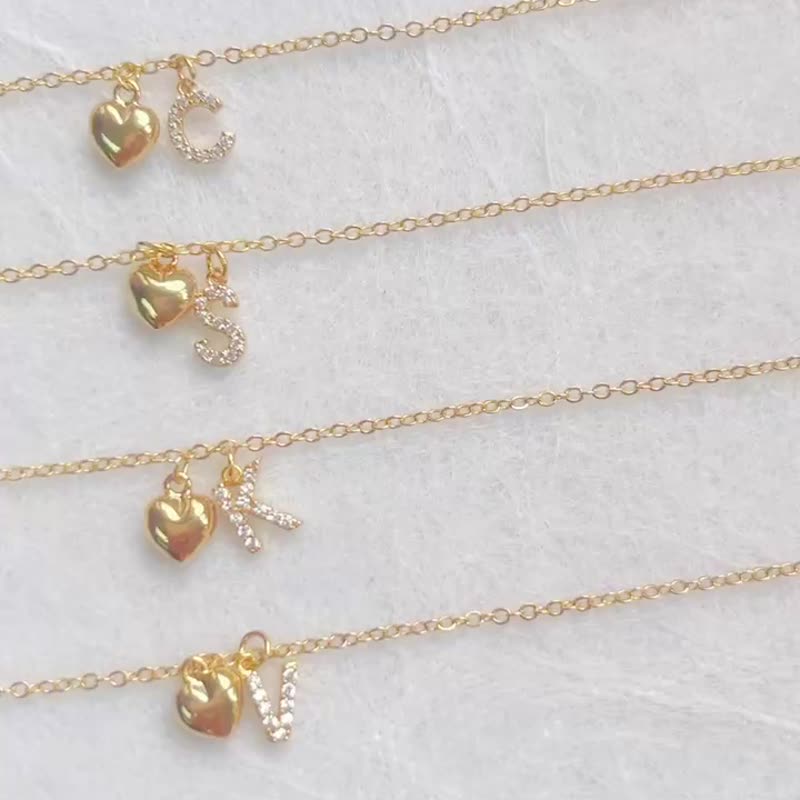 心形定制 英文字母  手链 手链 婚礼小物 姊妹礼物 生日礼物 - 手链/手环 - 其他金属 蓝色