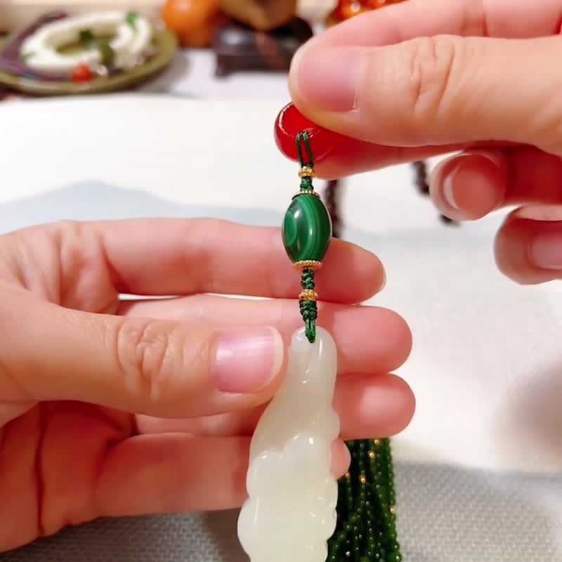 鹿鸣原创手作 事事如意旗袍压襟 汽车挂件 小叶紫檀挂件 - 吊饰 - 木头 