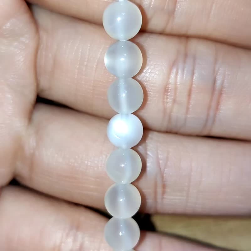 【订制品】 白月光石 白月亮石 6-12mm  手串 天然水晶 斯里兰卡 - 手链/手环 - 水晶 