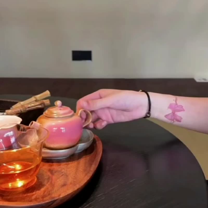 发2张【蝴蝶结手腕贴】高级感-纹身贴防水防搓仿真持久 - 纹身贴 - 纸 粉红色