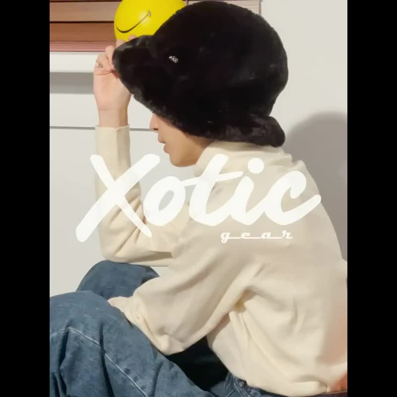 毛绒绒钟型渔夫帽  渔夫帽 毛绒 钟型帽 水桶帽 盆帽 冷帽 冬帽 - 帽子 - 聚酯纤维 白色