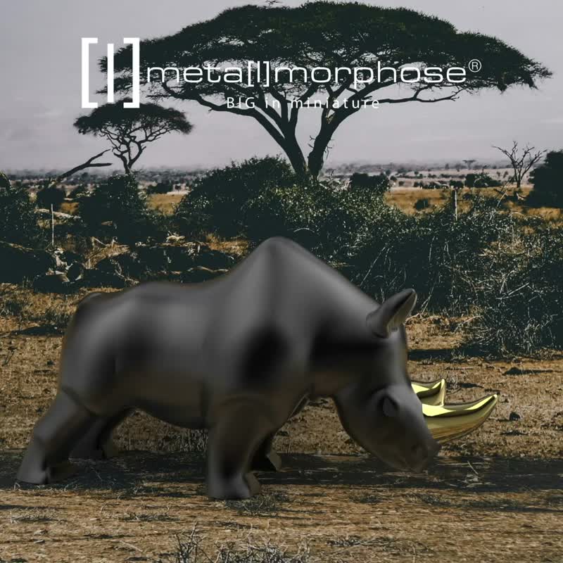 【Metalmorphose】MTM犀牛钥匙圈 动物/吊饰/礼品/质感 - 吊饰 - 其他金属 黑色