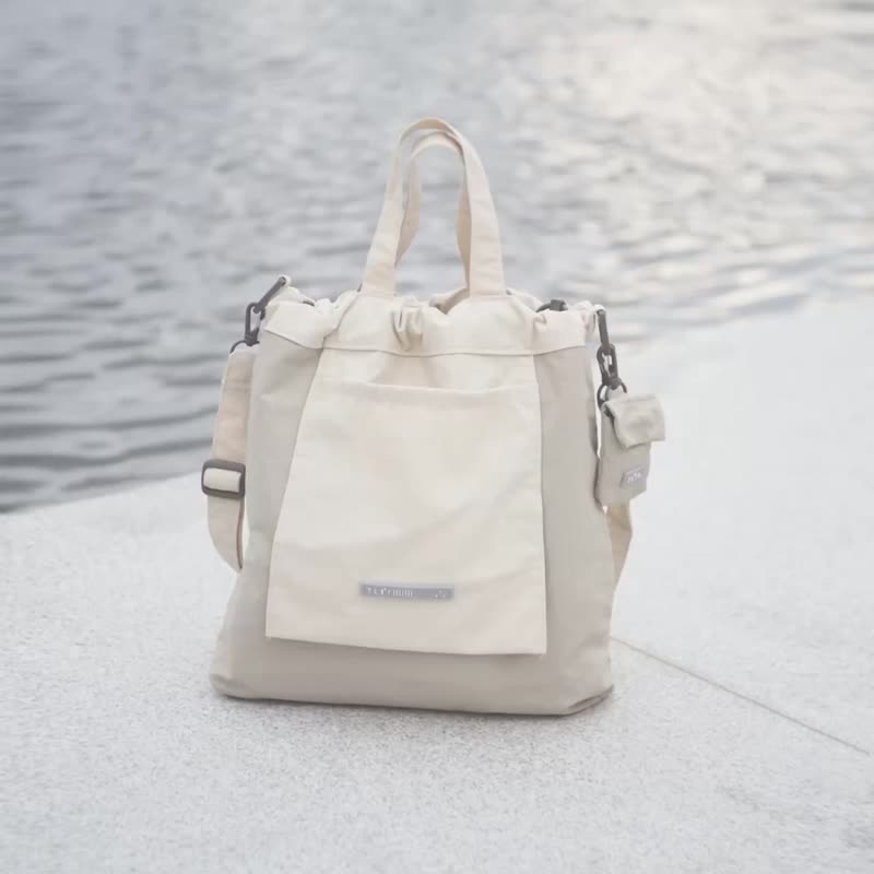 7色 | 双面两用多功能 | 防泼水抽绳束口斜背袋多隔层水桶旅行包 - 侧背包/斜挎包 - 尼龙 多色