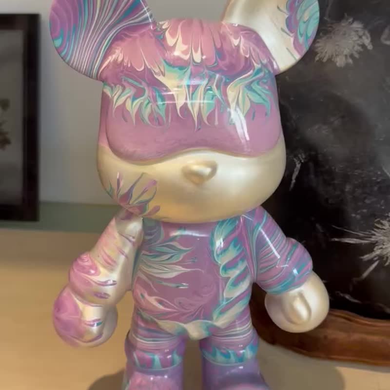 涓涓浪花 DIY 手作文创流体熊 摆件 公仔 存钱筒 - 摆饰 - 树脂 