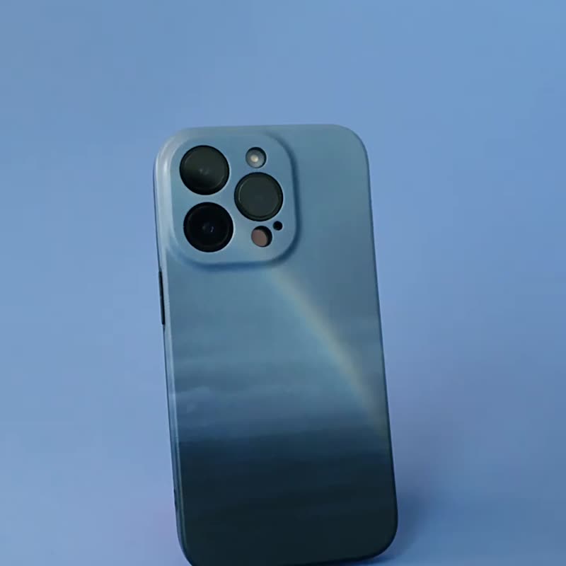 yokoego联名 彩虹iPhone全包手机壳 - 手机壳/手机套 - 硅胶 蓝色