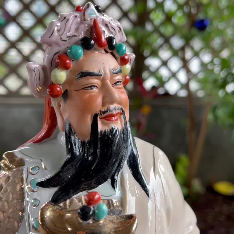 交趾陶 财神爷 送财童子 【孤品】 限自取 金元宝 财神 财星拱照 - 摆饰 - 陶 多色