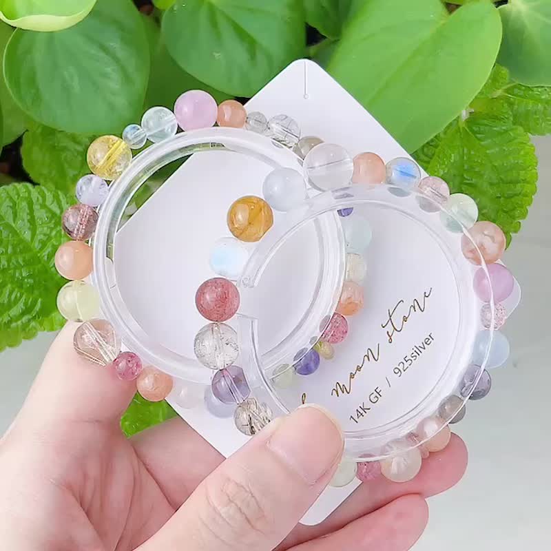 轻珠宝绿野仙踪多宝石花园手链水晶 14K 注金 - 手链/手环 - 水晶 多色