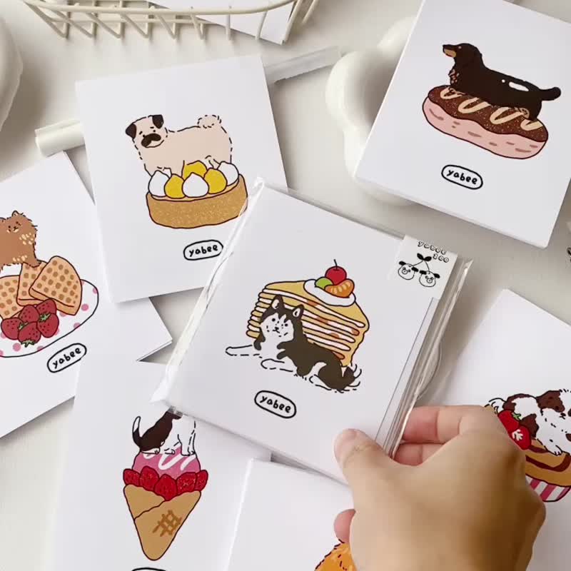 开心动物园/狗狗万岁双面小卡/卡片/共10款/优惠套组 - 卡片/明信片 - 纸 多色