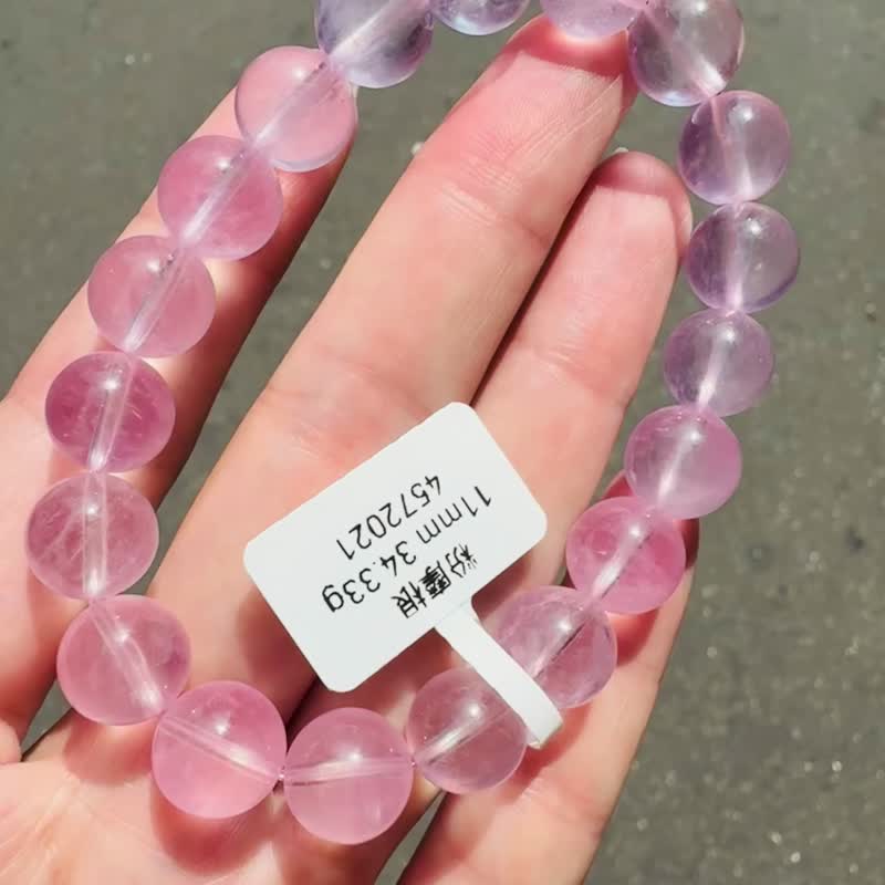 精品天然粉摩根11mm34.33g桃花恋爱运人际关系生意缘舒缓g - 手链/手环 - 水晶 粉红色
