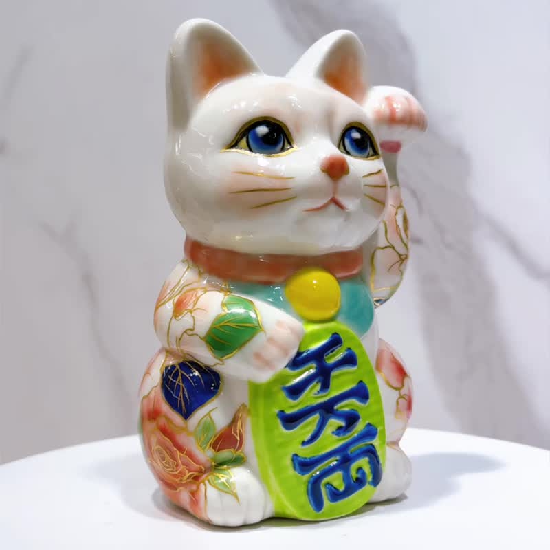 【蔷彩雅福】日本清水烧招财猫 | 蔷薇 - 摆饰 - 瓷 多色