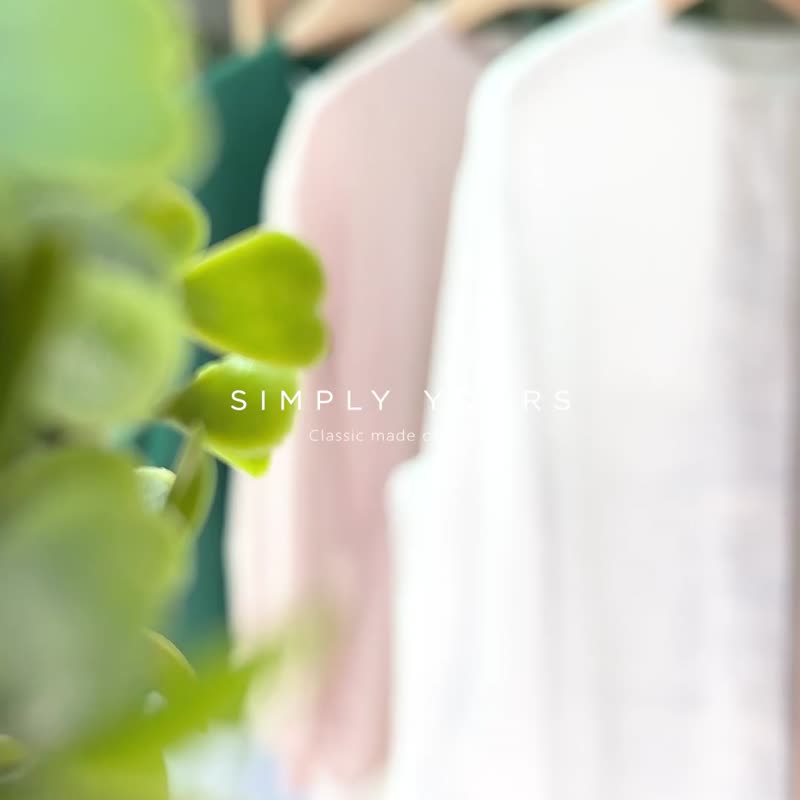 【Simply Yours】亚麻中袖衬衫 粉红F - 女装上衣 - 棉 粉红色