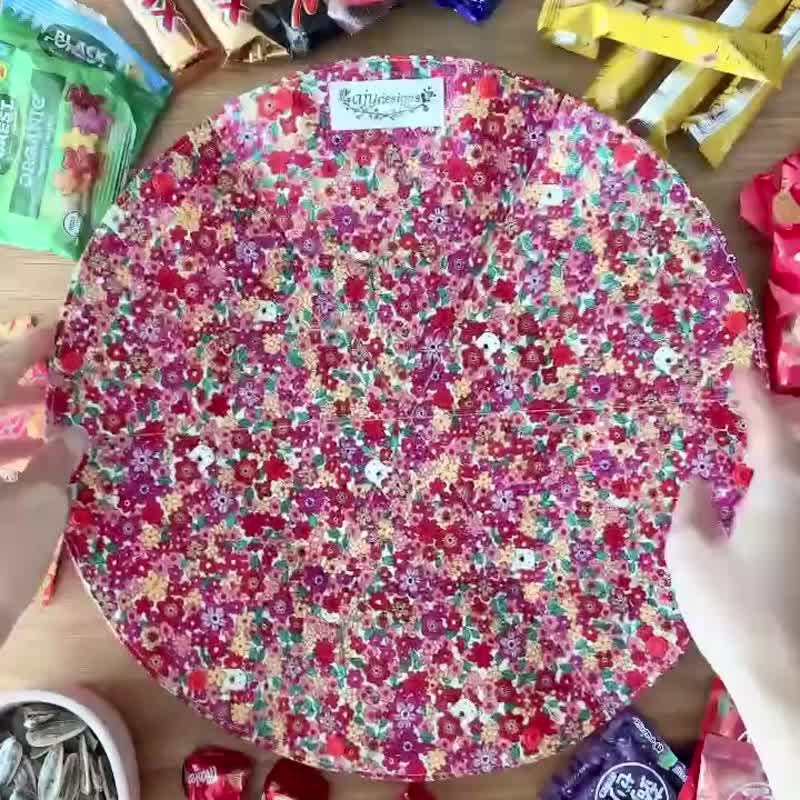 可折叠新年全盒/糖果盒 布制 省空间 - 收纳用品 - 棉．麻 红色