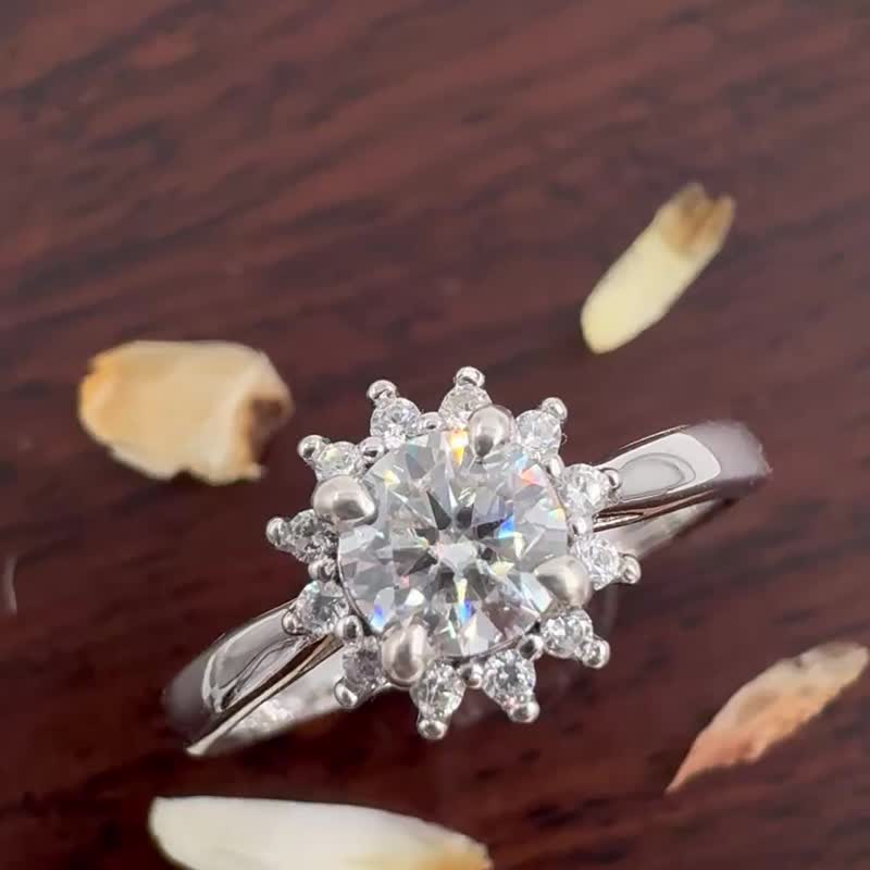 【Hee 轻珠宝】0.40ct 莫桑钻 925银 日常钻戒 - 戒指 - 银 