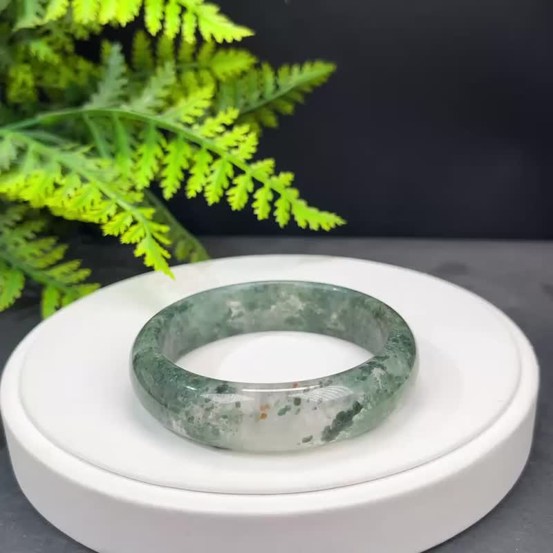 精品 绿色幻影幽灵水晶手镯 58MM 冰透异象绿石英手环 疗愈情绪 - 手链/手环 - 水晶 绿色