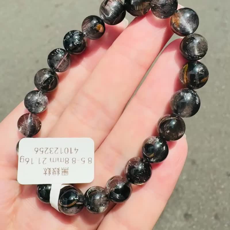 小精品凤凰黑银钛8.5-8.8mm21.16g招财纳宝驱邪避煞防小人事业旺 - 手链/手环 - 水晶 黑色