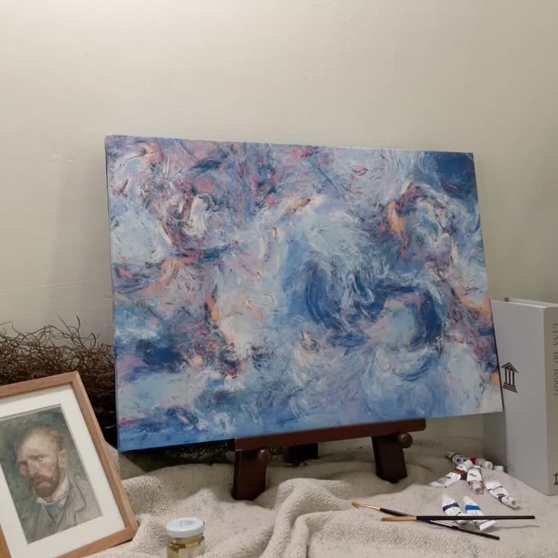 蓝色卡农-油画抽象复制画/玄关摆饰/房间布置/办公室/客厅 挂画 - 海报/装饰画/版画 - 其他材质 多色